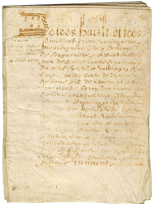 Aveu � Henri II au titre de son duch� d'Estouteville