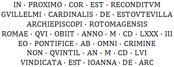Dalle � l'inscription de Guillaume d'Estouteville en la cath�drale de Rouen