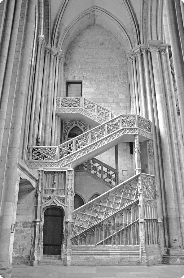 Escalier de la Biblioth�que de la cath�drale de Rouen