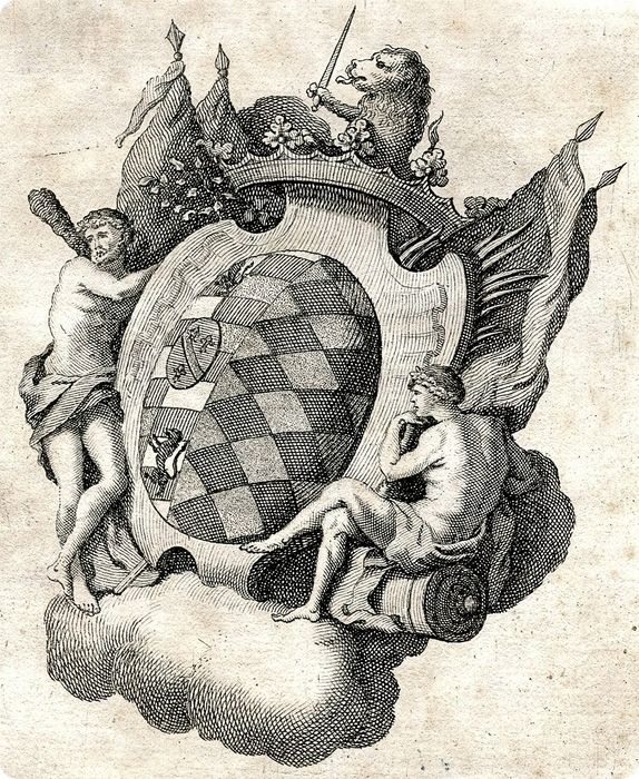 Ex-libris de Pétronille de Lignéville, mariée à François d'Estouteville