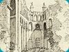 Vue de l'abbatiale de Valmont en 1858