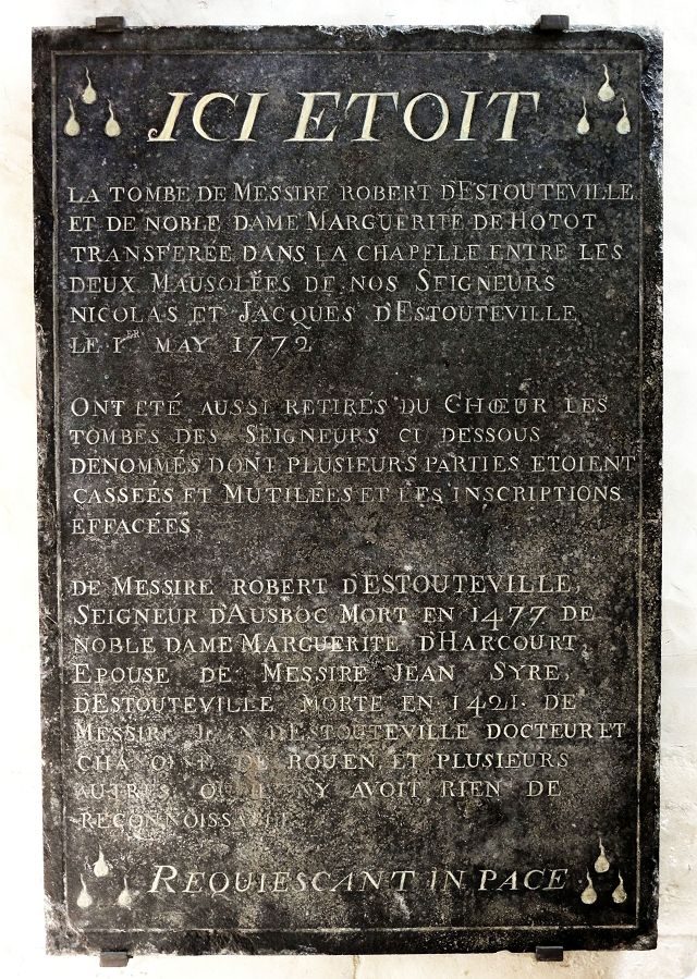 Plaque comm�morative de 1772